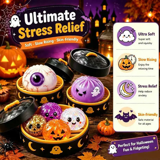 🌈 Sparkling Halloween Ghost Squeeze Toy | Soft Stress-Relief Toy | Portable Hand-Held Stress Reliever
