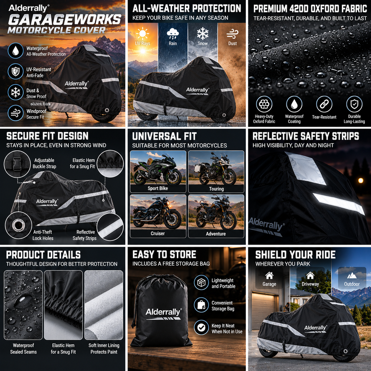 Alderrally® GarageWorks Motorcycle Cover