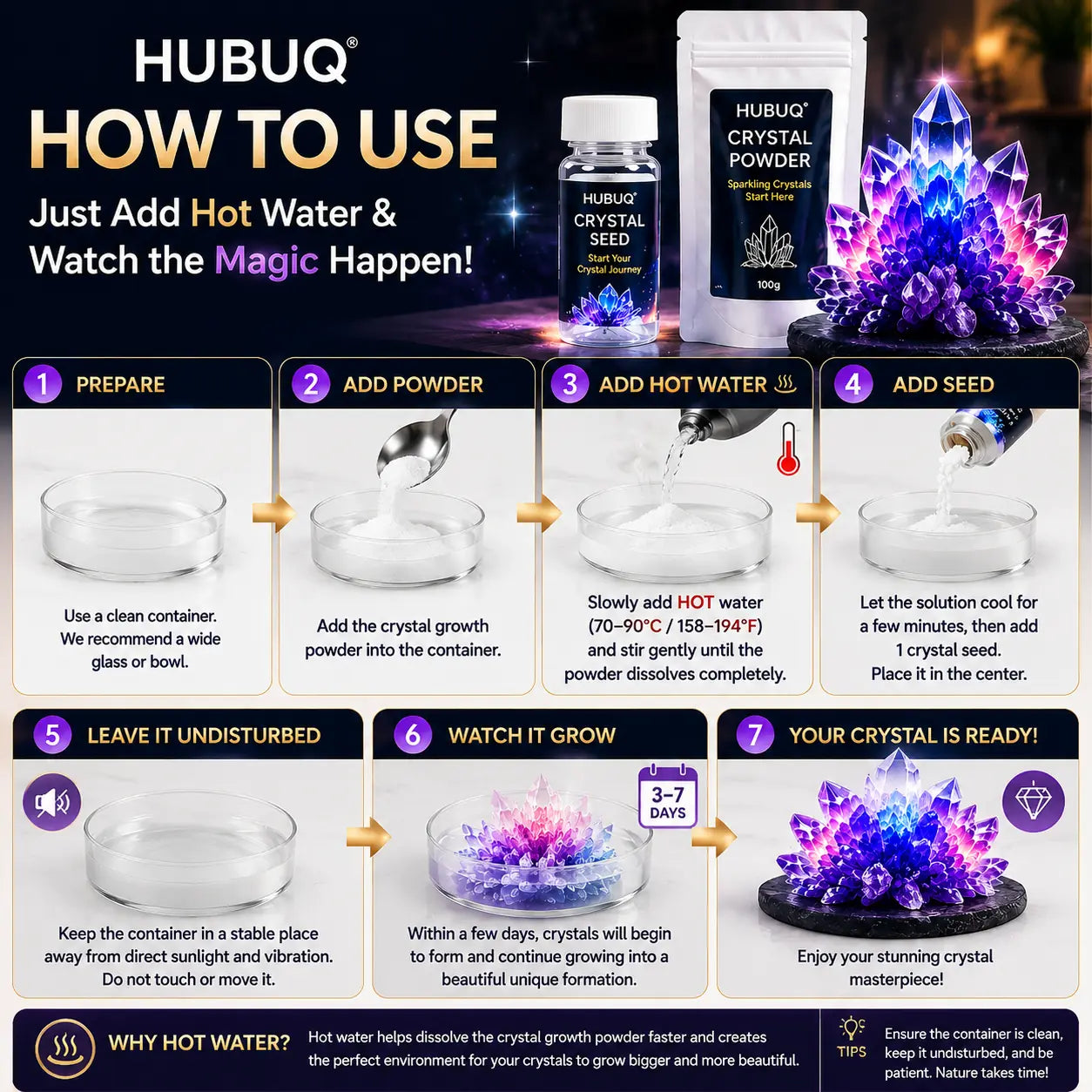 HUBUQ® Luxury Crystal Atelier – Premium Crystal Growth Powder