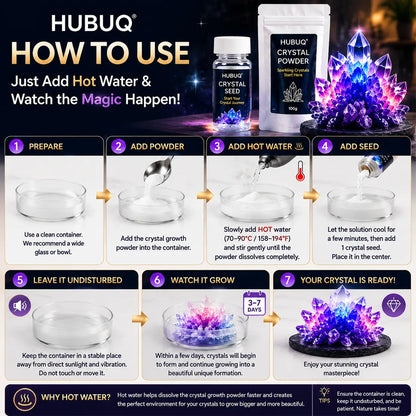 HUBUQ® Luxury Crystal Atelier – Premium Crystal Growth Powder