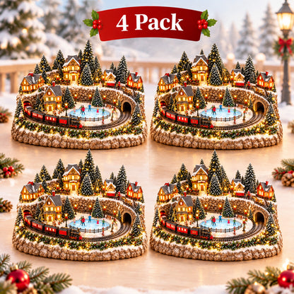 🔥Limited-Time Christmas Special 🔥 Animated Holiday Train & Ice Rink Scene ✨