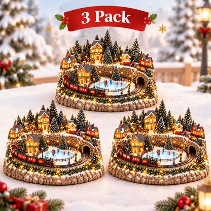 🔥Limited-Time Christmas Special 🔥 Animated Holiday Train & Ice Rink Scene ✨
