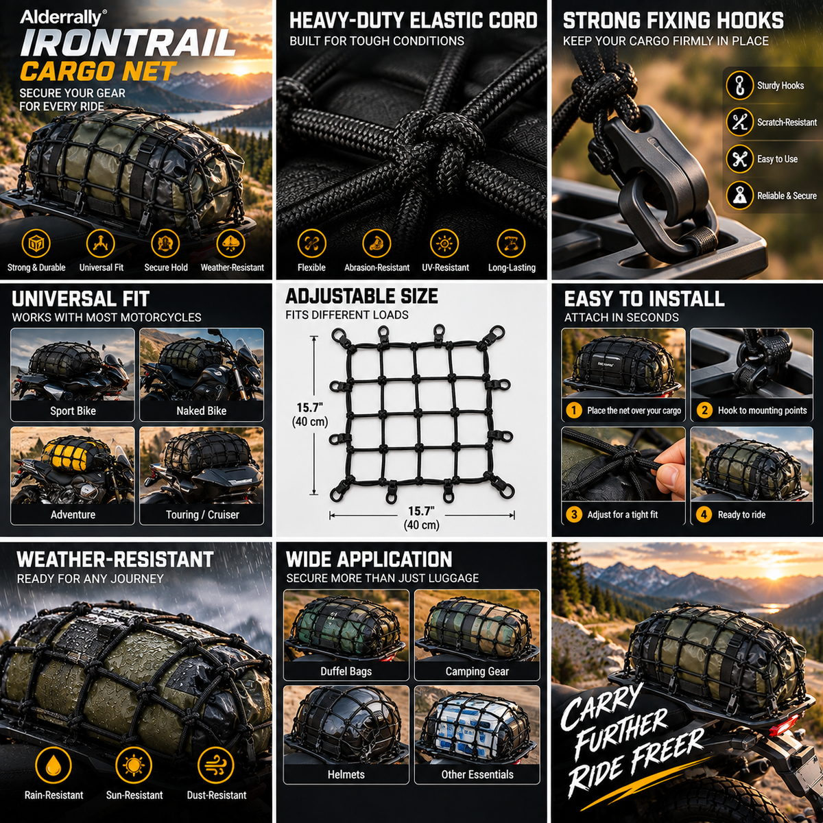 Alderrally® Irontrail Cargo Net
