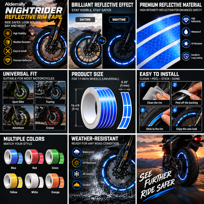 Alderrally® NightRider Reflective Rim Tape
