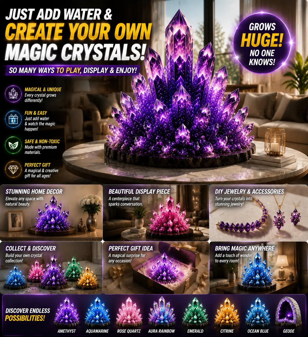 HUBUQ® Luxury Crystal Atelier – Premium Crystal Growth Powder