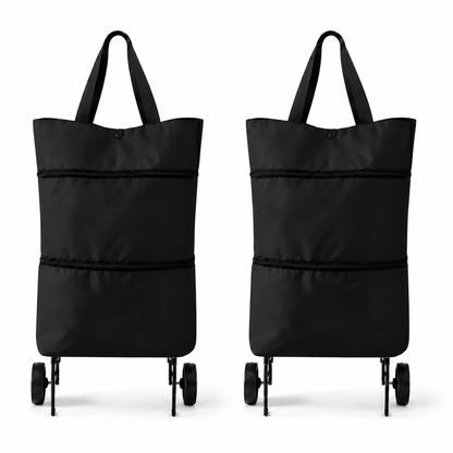 🛒Foldable shopping trolley – Practical shopping bag with wheels for daily shopping
