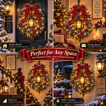 ✨Last Day 49% OFF✨🐦 A Robin Glow – Lighted Robin Christmas Wreath