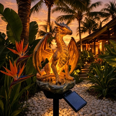 💥 Half-price offer—last day! 🐉✨ Solar-powered dragon garden sculpture light.